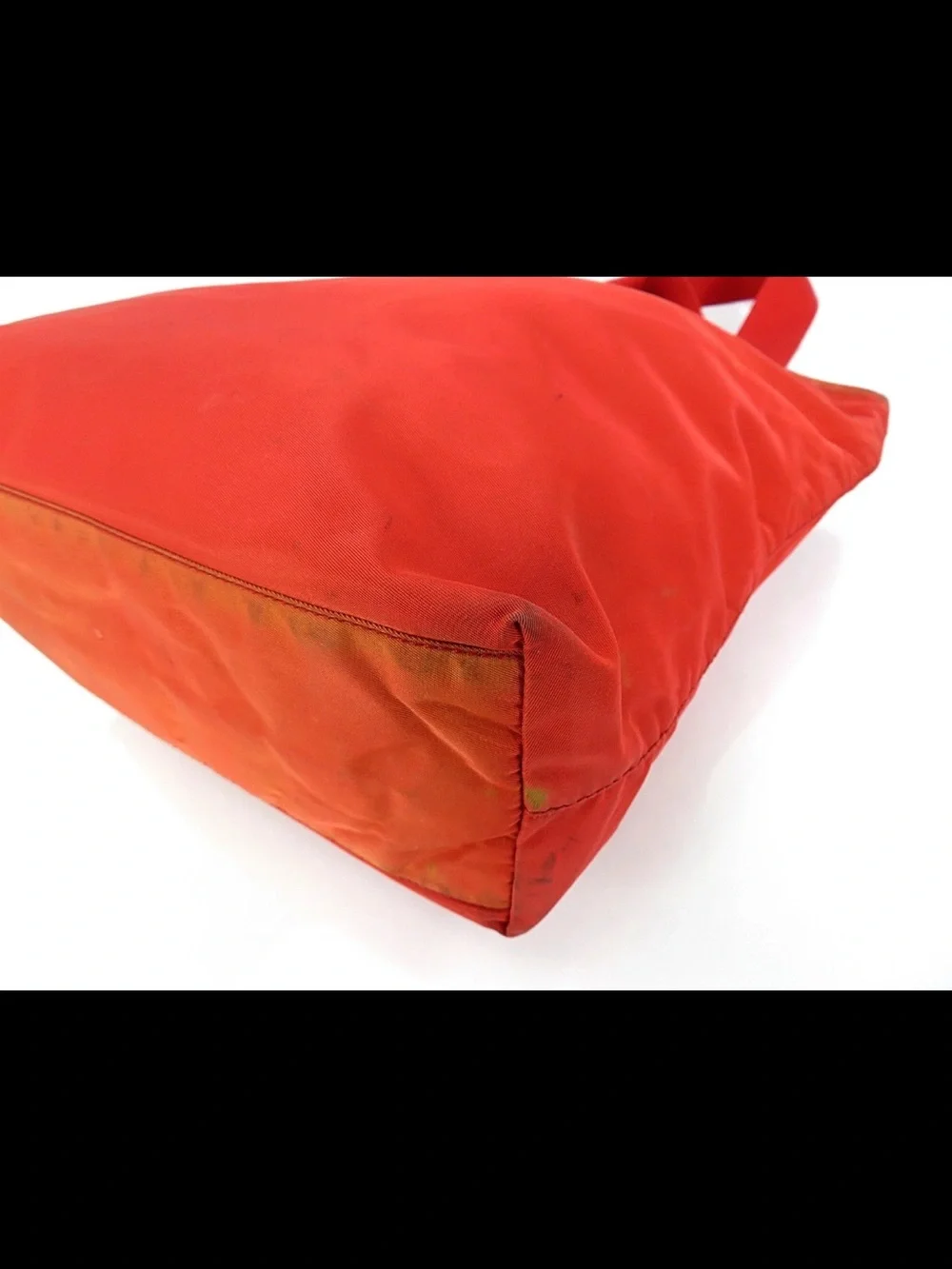 Prada Orange-Red Nylon Tote Bag